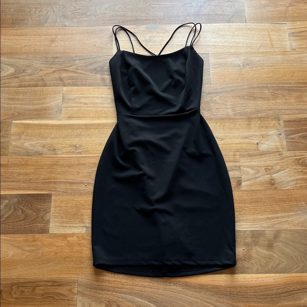 Sultry Little Black Dress with Criss Cross Straps in the Back